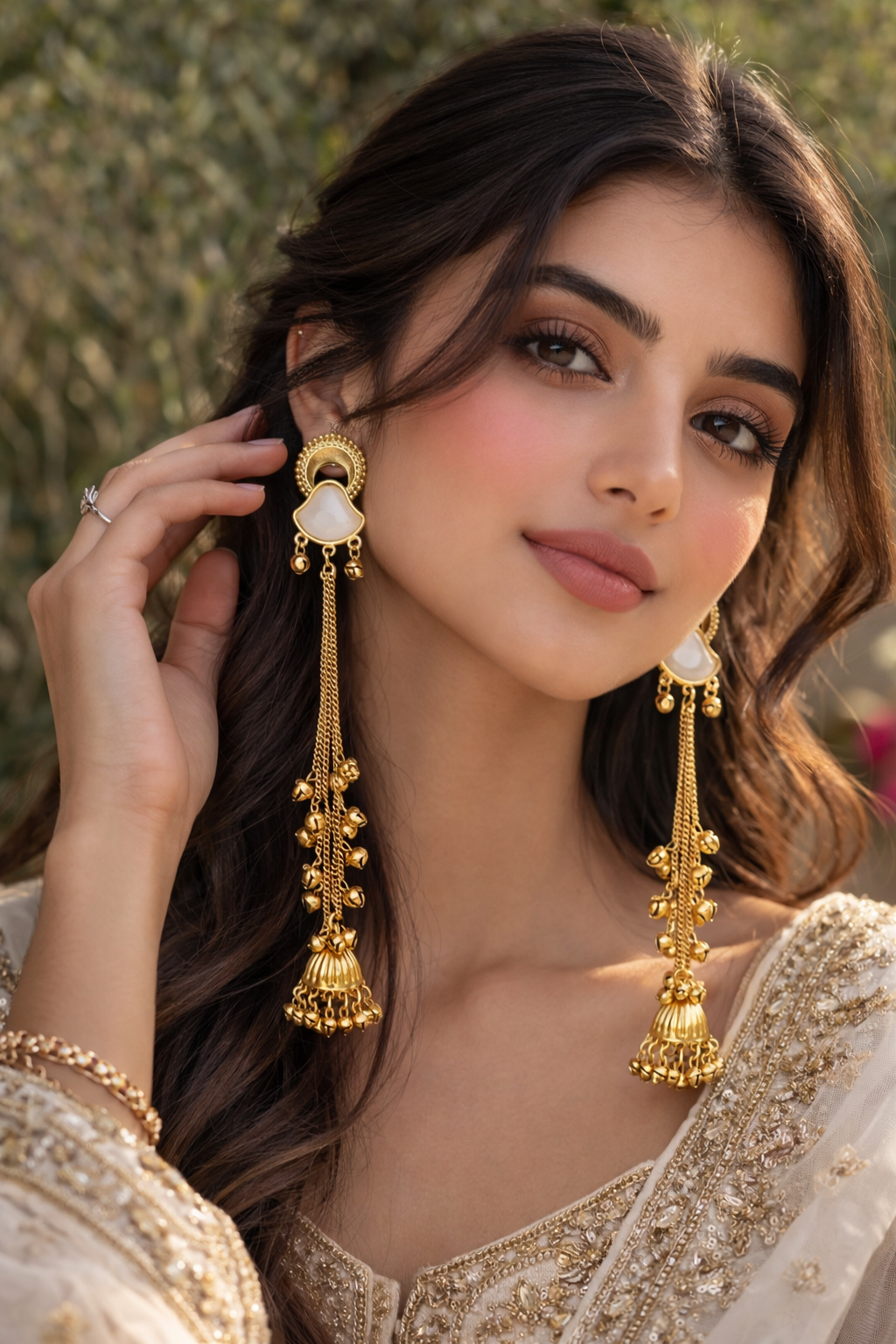 Kashmiri Jhumkay Black & White